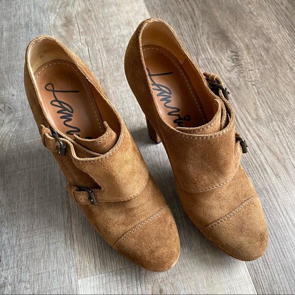 Lanvin Brown Suede Monk Strap Platform Ankle Booties - Picture 5 of 9